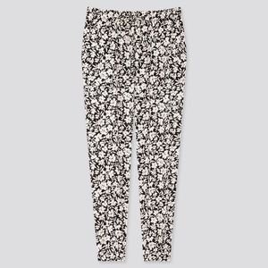 Uniqlo Black Floral Drape Jogger Pants